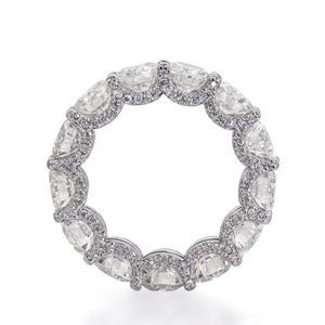 18K White Gold 4.23 ct Iced Out Diamond Womens Eternity Ring